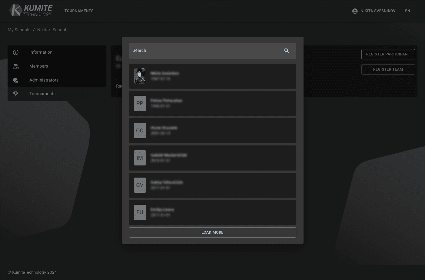 Поиск и Выбор Участника