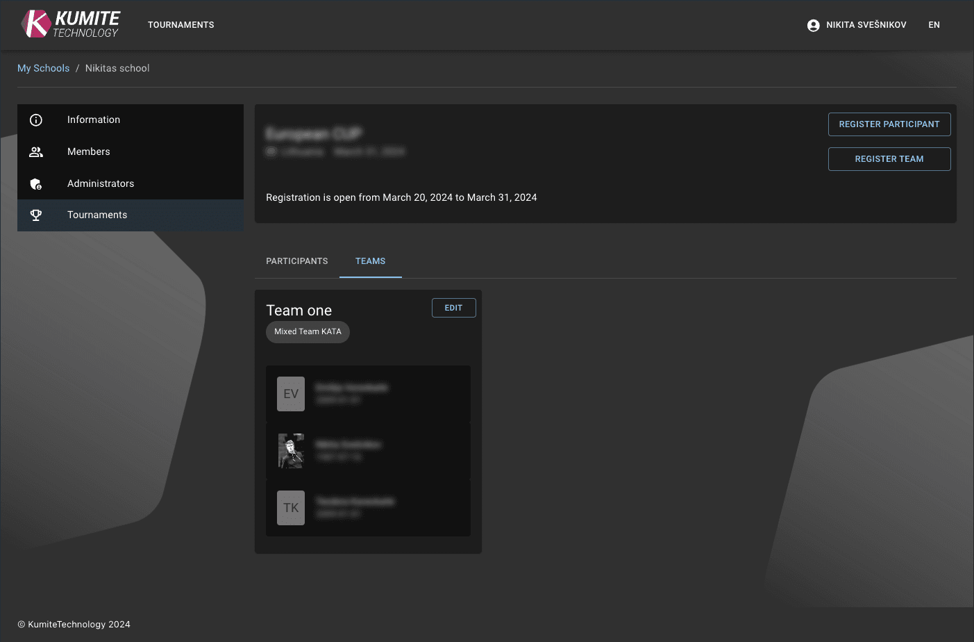 Предварительный просмотр зарегистрированных команд
