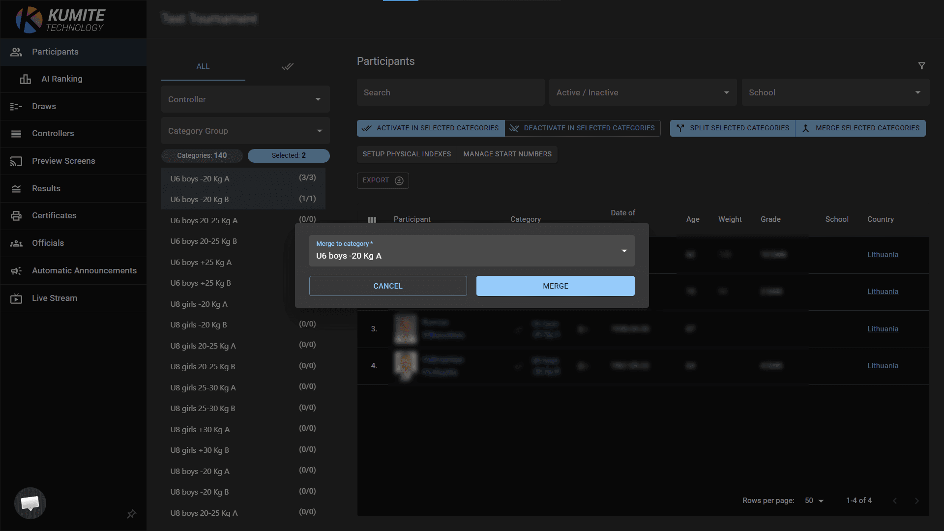Объединить категории