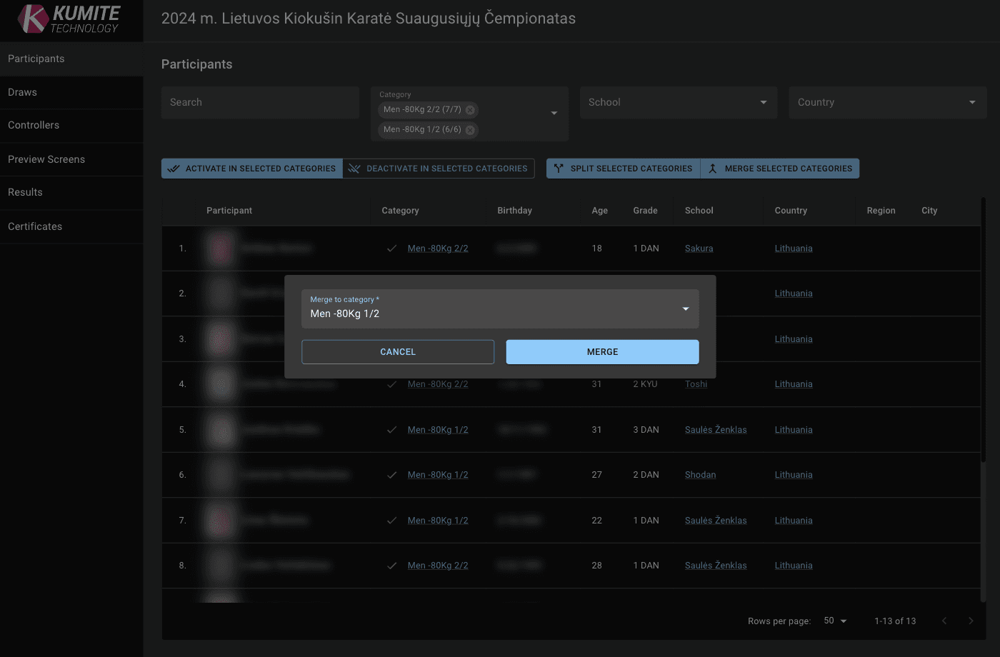 Объединение категорий