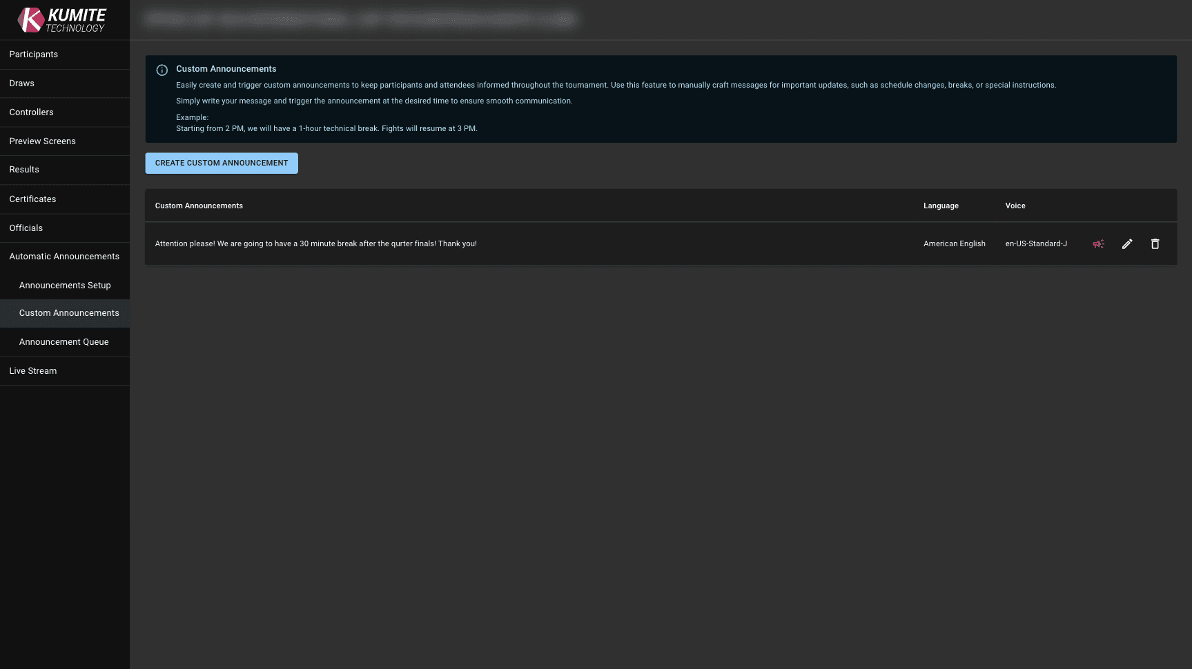 Таблица пользовательских объявлений