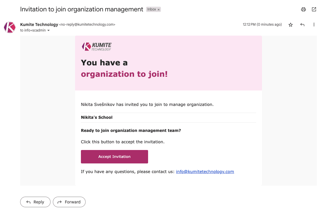 Письмо с приглашением