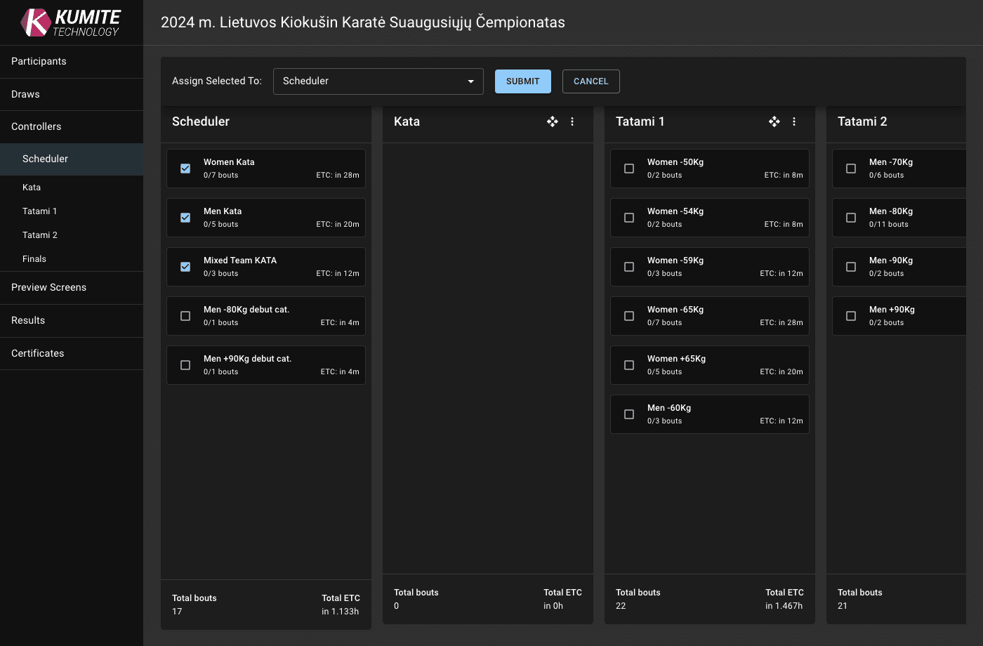 Выбор категорий