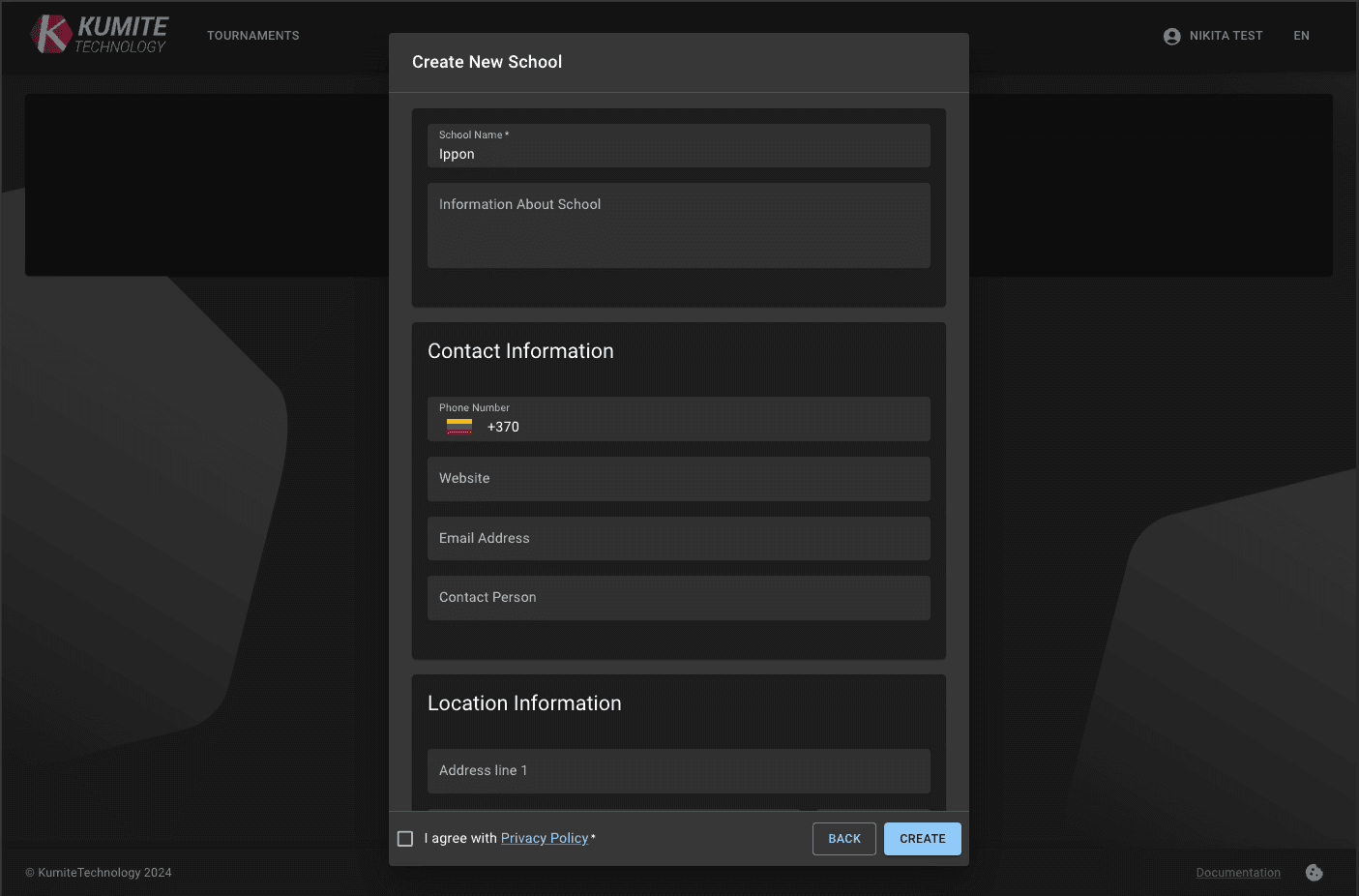 Завершение регистрации школы